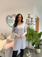 Grey Chevron Knit Jumper Dress Kelly